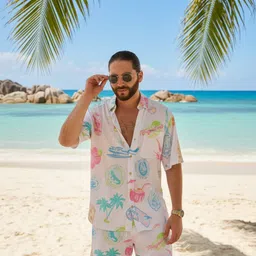 glori star Men Night Suit Set Multicolor Printed-picture-17