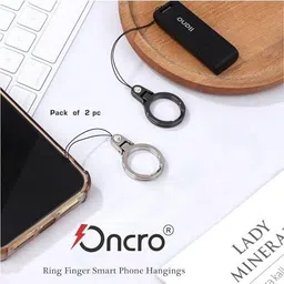 ONCRO Soft Silicone Round charm Keychain Finger Ring for Mobile Phones holder Hanging Phone Charm image 5