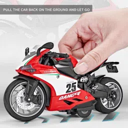 pezyox 1:12 Ducati Pull Back Mini Motorcycle Toy with Sound & Light for Kids. image 3