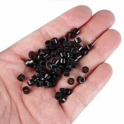 getvock Premium Extension Micro Rings - 1000 Pcs Black, Aluminum with Silicone Hair Extension image 3
