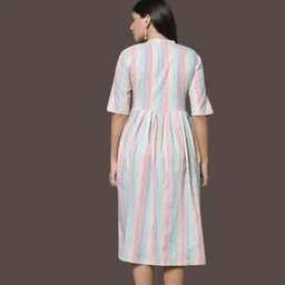 theicon Women Fit and Flare Multicolor Knee Length Dress image 2