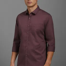 louis philippe Men Slim Fit Self Design Spread Collar Casual Shirt image 2