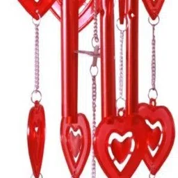 VR Creatives Red Heart Wall Hanging Wind Chems for Home, Office, Diwali Plastic, Iron Windchime-image-6