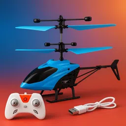 munnic RC Helicopter Toy with Remote & Charger image 1