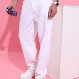 highlander Men Relaxed Fit Mid Rise White Jeans-picture-12