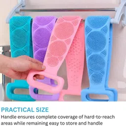 rhhg e com Silicone Body Back Scrubber Belt for Shower Bath Brush Dead Skin Removal| image 4