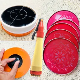 artonezt Plastic Rangoli Magic Stamp Kit Set of 7 Pc Rangoli Stencil-picture-11