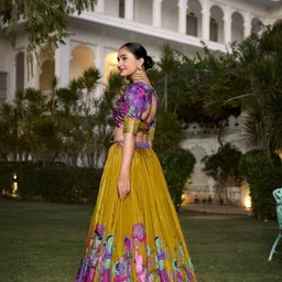 maa ambika textile Floral Print Semi Stitched Lehenga Choli image 5