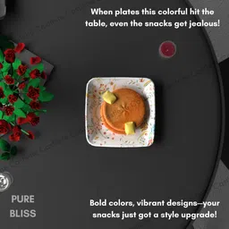 castleite Bliss Coastal Charm Melamin Side Plates Set for Serving Snacks, 7 Inches Quarter Plate image 5