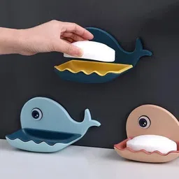 plutohome Fish Shape Cute Adhesive Waterproof Wall Mounted Soap Dish(PACK OF 4) 1.456 image 1
