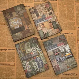 Vintage Journal Notebook – Craft Paper Retro Diary with Bookmark (Pack 1) A5 Diary Lined 192 Pages-image-5