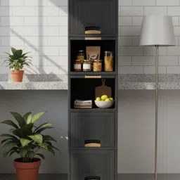 maxtid Plastic 5 Layers Grey Stackable Plastic Storage Drawer Unit Storage Basket image 1