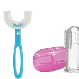 luvlap KIDS U-Shaped Toothbrush For 2-6 Years, Teeth Dental Care & Finger Brush Extra Soft Toothbrush image 1