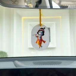 klaybox Lord Sree Krishna Mirror Hanger – Double-Sided Acrylic Car & Home Decor Car Hanging Ornament-picture-20