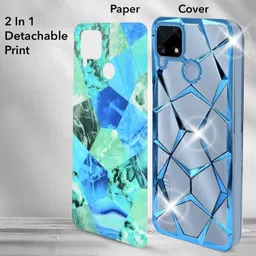 4 yards Back Cover for Realme C25 | C25s (Dual Design Glitter Sparkle and Detachable Diamond Print Case) image 2