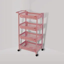 3d metro super store 4 Layer Plastic Rack With Caster Wheel Multipurpose Kitchen Storage Organizer PP Collapsible Wardrobe image 5