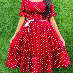 buyuniquefashion Women Fit and Flare Red Below Knee Dress-picture-27