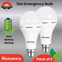henonex Energy Efficient Emergency Bulb Pack of 2 Long Backup 4 hrs Bulb Emergency Light-picture-36