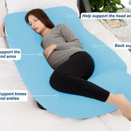 ag pro comfort Velvet J-Shape Solid Microfiber Pregnancy/Maternity Pillow for pregnant women Polyester Fibre Solid Pregnancy Pillow Pack of 1 image 5