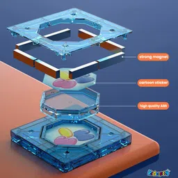 kidology DIY Colorful Magnetic STEM Building Tiles 73 Pcs Educational Toys for Kids image 3