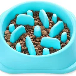 dogtrust 1 pcs slow dog food feeder non slip base plastic dog bowl random color Plastic Pet Bowl-picture-27