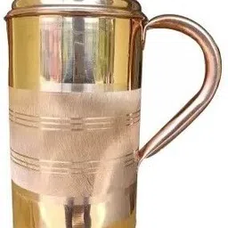 VKAK Heavy Copper ( 2 Liter) Water JUG with 2 Glass , Glass Water Capacity :- 350ML Jug Glass Set image 3