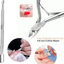 feelhigh STAINLESS STEEL CUTICLE CUTTER/CUTICLE NIPPER/CUTICLE REMOVER TOOL Single Ended Cuticle Pusher image 3
