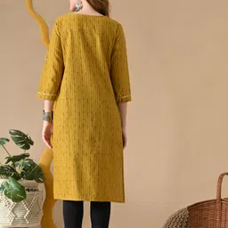 bkapparels Women Embroidered Pure Cotton Straight Kurta image 2