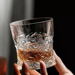 vlkmk (Pack of 2) Fashioned Whiskey Glasses, Bourbon Glasses, Premium Scotch Glasses, Rocks Glasses, Cocktail Glasses, Clear Rum Glasses, Bar Glasses, Whiskey Glasses for Men (350 ml , pack of 2) Glass Set Whisky Glass-picture-24