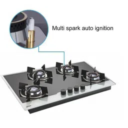 Glen 1074 HT BW Toughened Glass Top 4 Burner Automatic Electric Hob (Battery Operated, Black/White) image 5