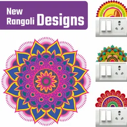 stikor 32 cm 3D Rangoli sticker size 32x32 cm + 3PCS Switch Board stickers Combo Self Adhesive Sticker-picture-11