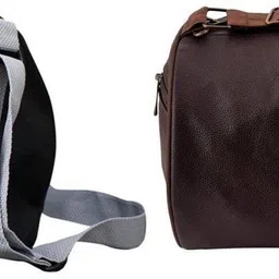 rocketsale 20 L Gym Duffel Bag - DB_Leatherite Fitness Gym Bag/Duffel Bag/Travel Bag/Sports Bag/Travel kit - Brown, Black-picture-37