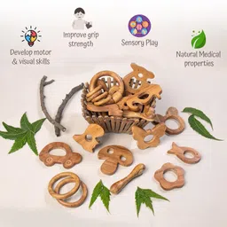 pikipoo Wooden Teether newborn Teethers Chusni Soother Teething Ring baby Teething Toys Teether image 5