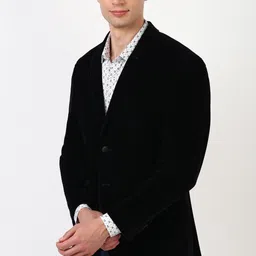 peter england Men Solid Tuxedo Style Formal Blazer image 4