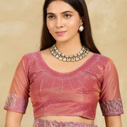 saretra mall Solid/Plain, Floral Print Bollywood Organza, Tissue Saree image 4