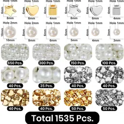indikonb Moti & Spacer Beads Set for Jewellery Making and Craft image 2