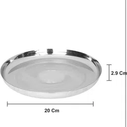habibimpex Stainless Steel, 18 Gauge Thali, for Daily Use, Special Occasions 1 PC Dinner Plate image 2