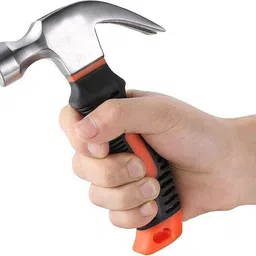 vastarpara Mini Hammer Mini Portable Claw Hammer Carpentry Iron Hammer Car Safety Glass Escape Hammer Broken Window Hardware Tools Small Hammer Tool Kit for Home Curved Claw Hammer image 2