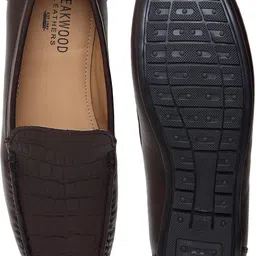 teakwood leathers Men Brown Texture Genuine Leather Loafers Loafers For Men image 3