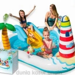 intelligent Fishing Fun Play Center (IND*9874) Kiddie Pool With Free Electric Pump Inflatable Swimming Pool image 1
