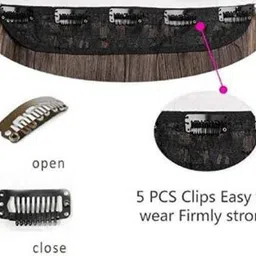 d-divine Natural Brown Clip in Straight Hair Extension image 2