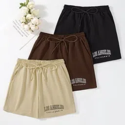 ikhlas Pack of 3 Printed Women Multicolor Basic Shorts-picture-27