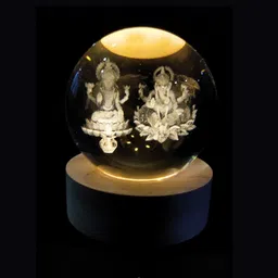 home krafts 3D Laxmi With Ganesh Ball Shape Table Night Night Lamp-picture-24