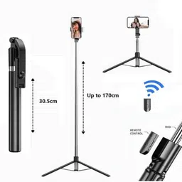 Nextronomy R1L Ultra Compact Tripod Selfie Stick with 360° Rotation and Extendable Length Tripod-image-1