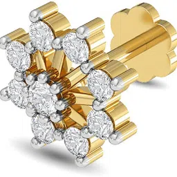 KISNA Real Diamond Jewellery 14kt Diamond Yellow Gold Stud-picture-24