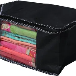 ANNORA INTERNATIONAL The Royal Cover saree bag SET OF 4 PCS COMBO SCBLACK04 (Black) Cotton Laundry Bag image 2