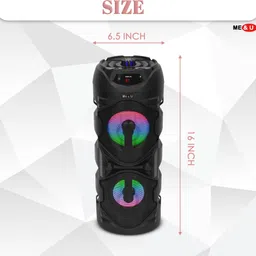 ME&U Music Feast pro 8 hours play time BT TWS Mic RGB light FM USB AUX 40 W Bluetooth Tower Speaker image 4