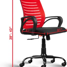 rose designer chairs Elite | 3-Years Warranty Included | Mid-Back Ergonomic Office Chair | Revolving| Mesh Office Arm Chair image 3
