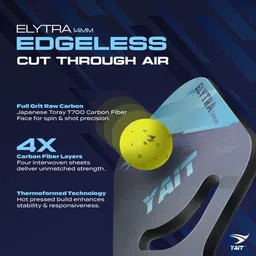 yait sports Elytra Edgeless Pickleball Paddle | 14mm Hotpress Carbon | Cover Bag Pickleball Paddle image 3