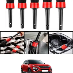 ccmm Universal Red/Black Wet & Dry Cleaning Brushes Set Of 5 For Car-133 Wet and Dry Duster Set image 1